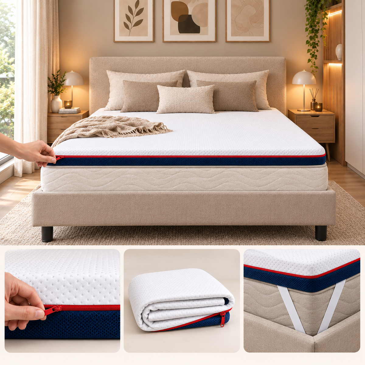 Surmatelas mousse à mémoire de forme 8 cm