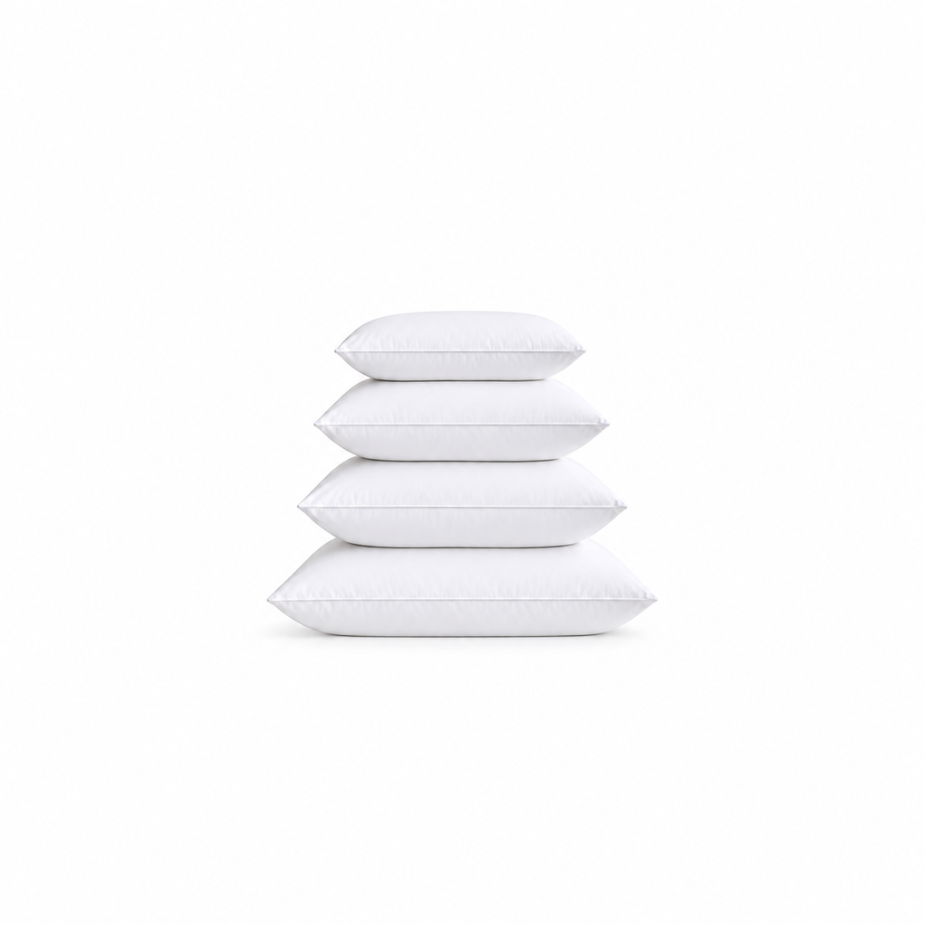 Oreillers en plumes d'oie et fibres polyester